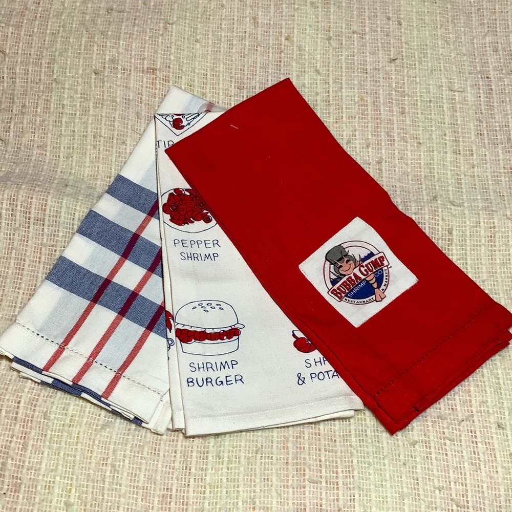 Bubba Gump kitchen dish towels Set of 3